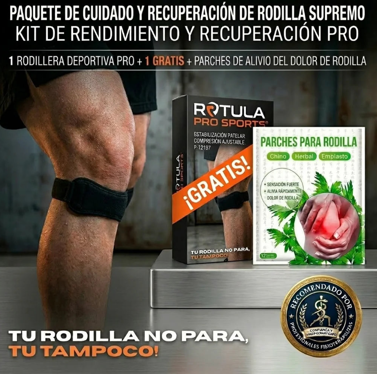 Kit Pro De Estabilidad para Rodilla Incluye Dos Bandas Patelares +10 Parches de Alivio